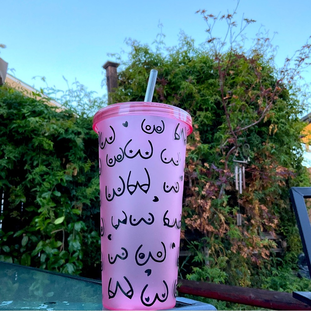All Boobs are Beautiful Coffee Tumbler Black & Pink by Apothecary Home